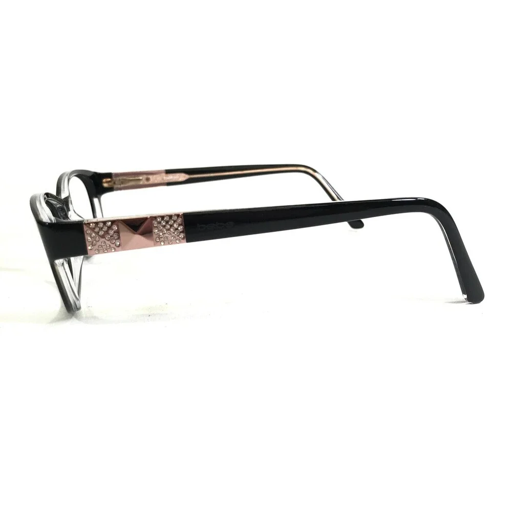 Bebe Eyeglasses Frames BB5082 001 LADY VEGAS Black Clear Crystals 52-16-135